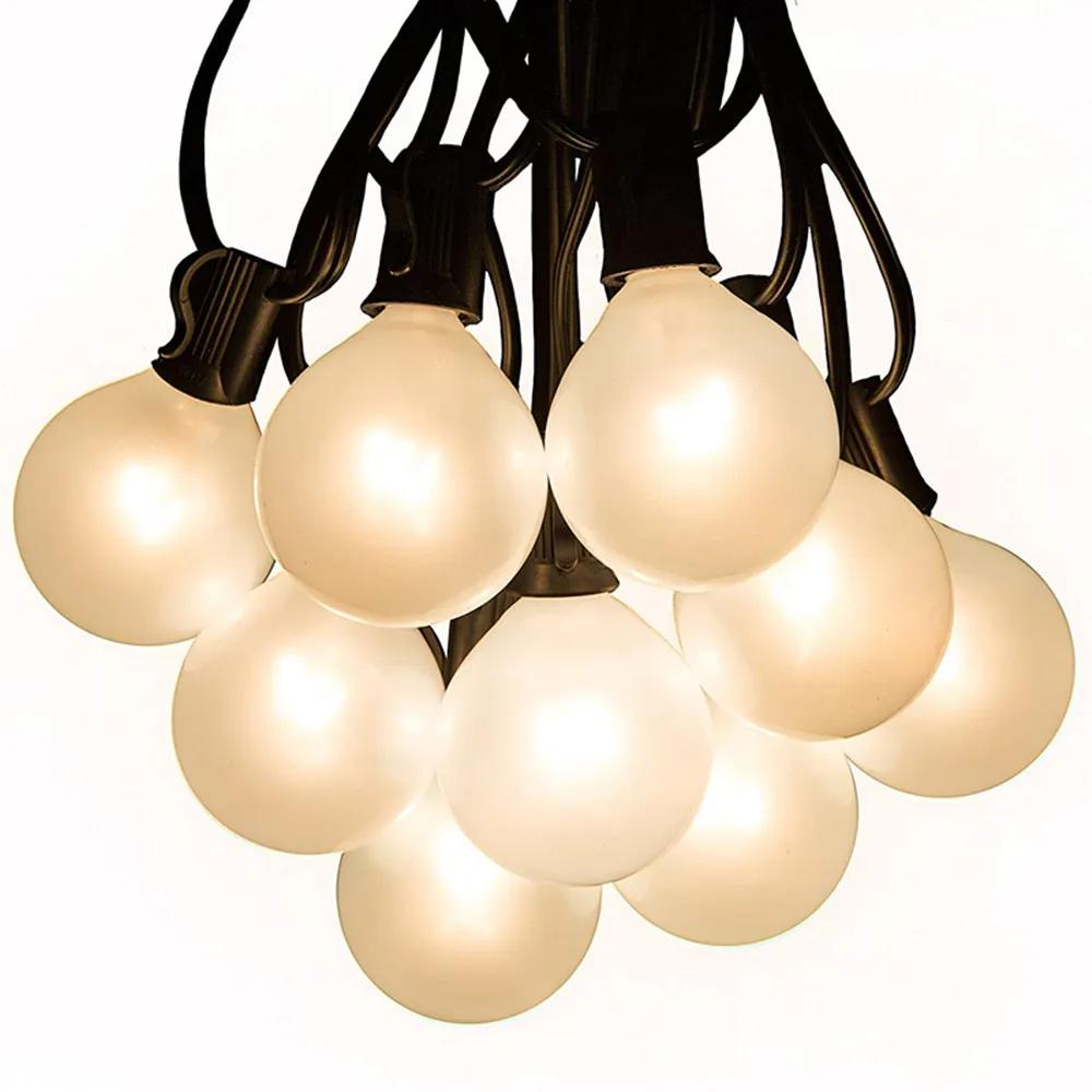8M G40 Milky Globe String Lights With Bulbs Outdoor Waterproof Great for patios,party, home, bistro, wedding lights